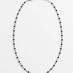 Collar protector de acero y cuentas negras